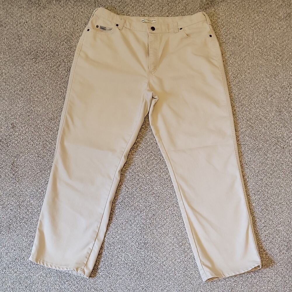 Lee White Beige Relaxed Straight Leg Dress Pants Unisex Zip Button Pockets